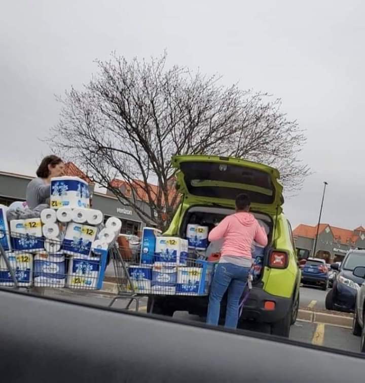 Profiteering, panic buying, stockpiling is not going to help.

Can I make a humble suggestion that NO ONE buys toilet roll etc off internet auction sites eg Ebay. 

Leave these selfish idiots with living rooms of bog roll for months on end.