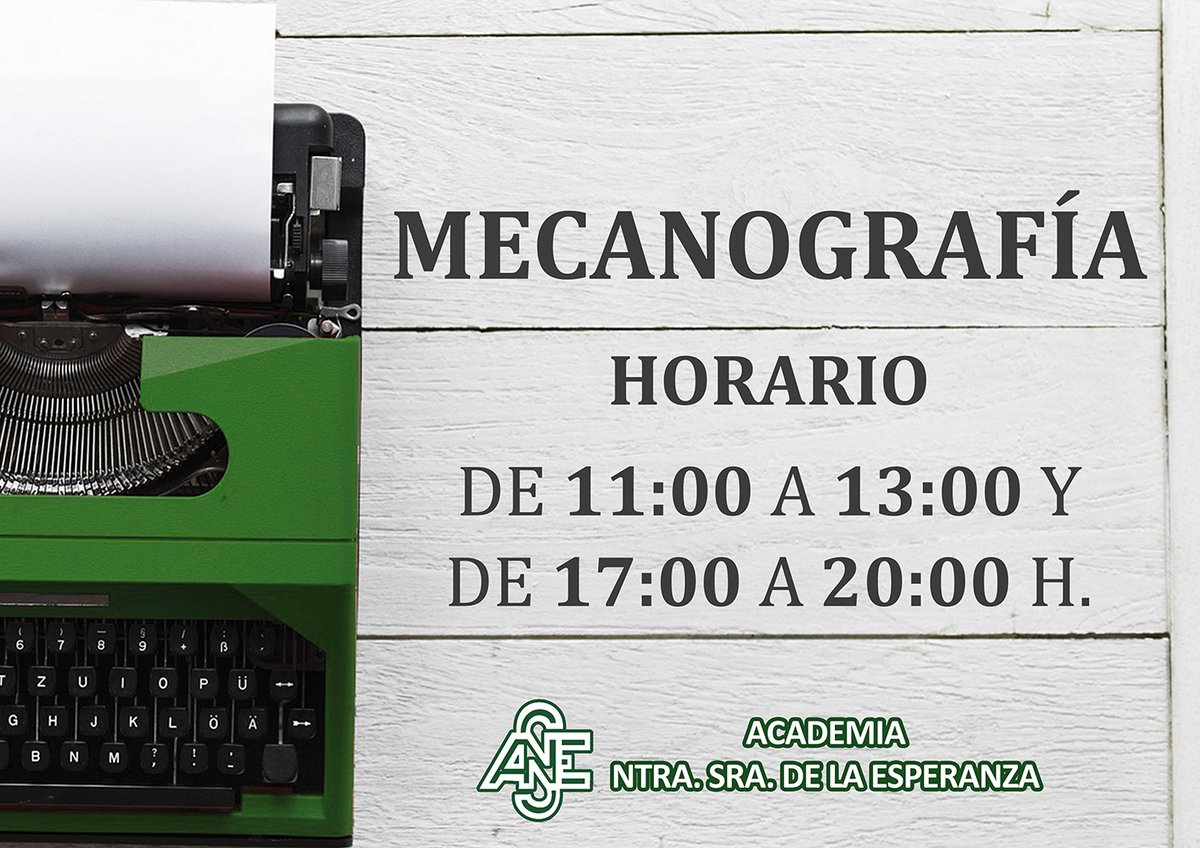 Te ayudamos a coger velocidad a la hora de escribir en ordenador con las máquinas de escribir de toda la vida. Todos los días de la semana una hora diaria. #mecanografia #acesperanza acesperanza.com/curso-de-mecan…