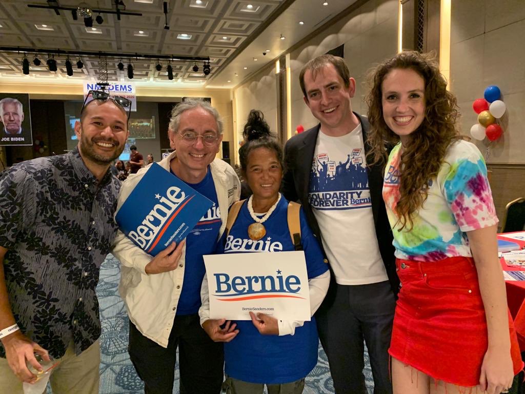 shannondjackson's tweet photo. Bernie 2020 just won the Northern Mariana Islands’ caucus securing 4 delegates of the six available!! Thank you to the dedicated, inspiring, and incredibly welcoming volunteers! #NotMeUs #CNMI #Bernie2020 https://t.co/pEpMHdQ4oz