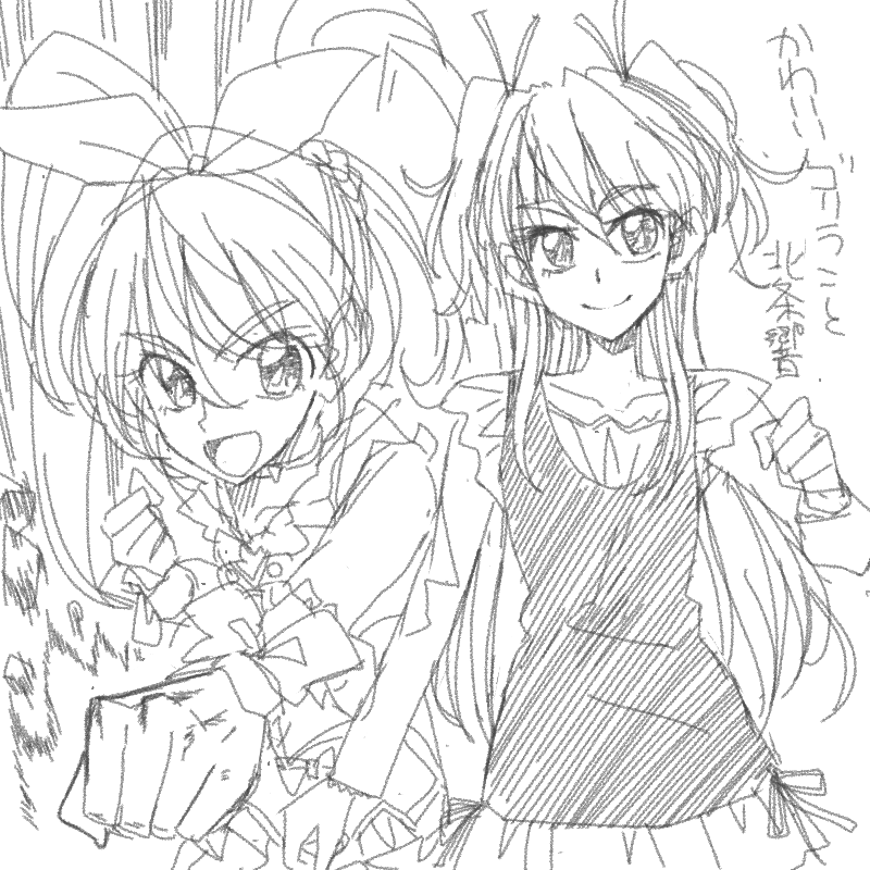 最近のらくがき3。スイプリの響と冴えカノの詩羽先輩とヤマノススメのあおい。 
