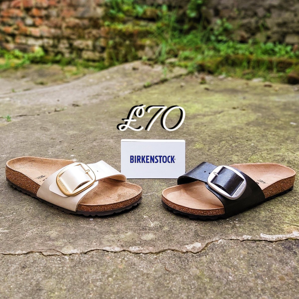 birkenstock madrid big buckle pearl white