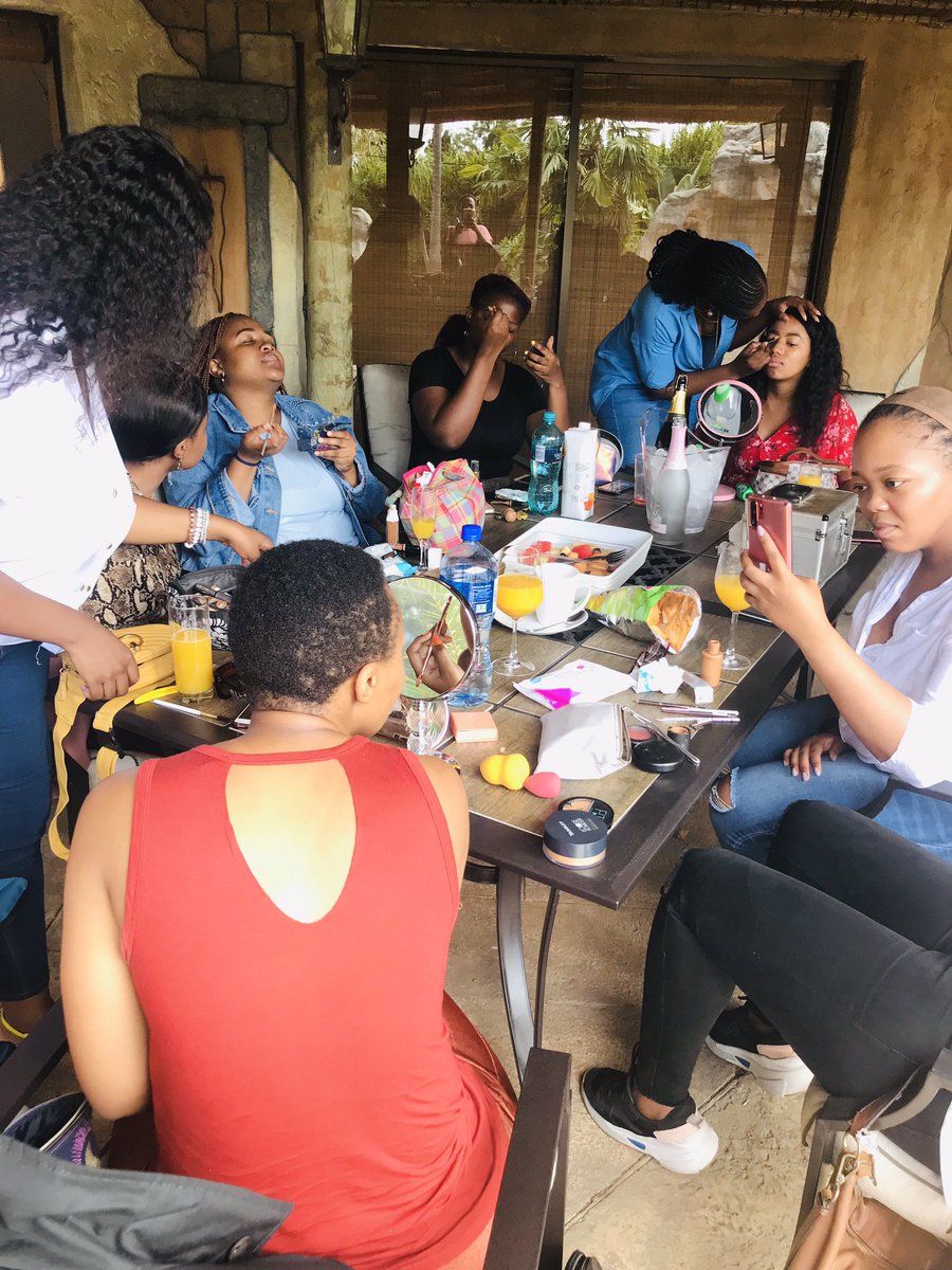 Today we are having a facebeat mimosa brunch! We are learning how to do our brows, apply foundation and contour! Thank you @ngwanadaddy21 for leading!!!!