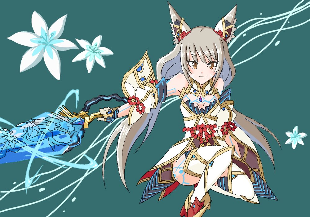 nia_(blade)_(xenoblade) ,ニア(ゼノブレイド2) 「ブレイドニア? 」|えりんぎのイラスト