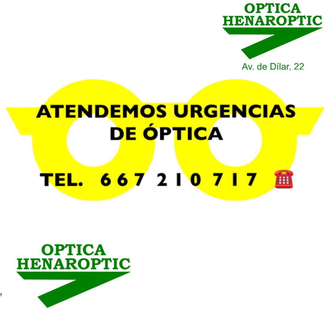 henaroptic's tweet photo. 🦠 COMUNICADO 🦠 
✅ ÓPTICA HENAROPTIC : Para tranquilidad de nuestros clientes, aunque se cierre, atenderemos urgencias de óptica. Llámanos. ☎️ 667 210 717 https://t.co/qfMwsa9eE2