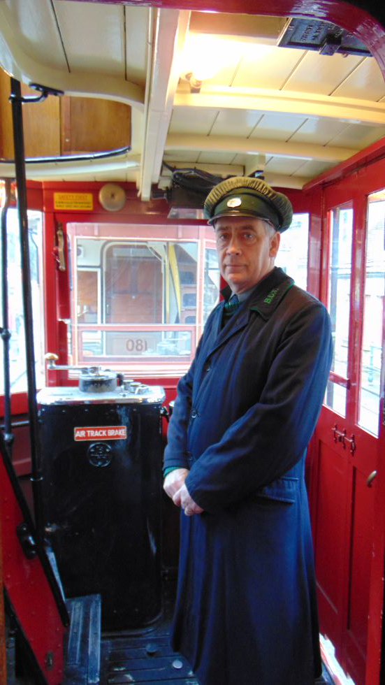 NationalTramway's tweet photo. @CrichTramway #FirstTram of the #season, #Leeds 180, with #Driver Bob Pennyfather and #conductor, Ian Thompson, #welcoming #visitors. https://t.co/kIDRCJDzJl