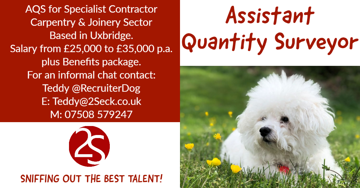 RecruiterDog's tweet photo. For more information on this role, contact Teddy on 07508 579247 or Teddy@2Seck.co.uk #QuantitySurveyors #Estimators #Construction #Careers https://t.co/ggVEFmnXuZ