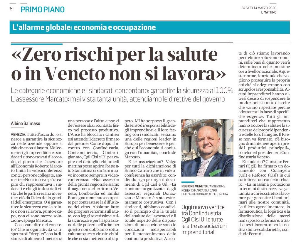 🔵 La salute prima di tutto! #coronavirus #Marcato #salute #lavoro <a href="/RegioneVeneto/">Regione del Veneto</a> <a href="/Consiglioveneto/">CR Veneto</a> <a href="/ConfVeneto/">Confindustria Veneto</a> <a href="/ConfartVeneto/">Confartigianato Imprese Veneto</a> <a href="/Confesercenti/">Confesercenti</a> <a href="/confcommveneto/">Confcommercio Veneto</a> <a href="/cnaveneto/">CNA Veneto</a> <a href="/Confapi/">Confapi</a> <a href="/unioncamereVEN/">Unioncamere Veneto</a> <a href="/mattinodipadova/">il mattino di Padova</a> <a href="/nuova_venezia/">laNuovaVeneziaMestre</a> <a href="/tribuna_treviso/">tribuna di Treviso</a> <a href="/messveneto/">messaggeroveneto</a>
