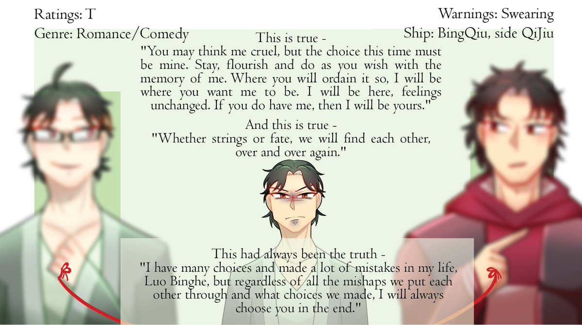 MXTXBang's tweet photo. SFW29 Team
Writer: @myrmidontofu
Link to Fic: https://t.co/xYevns1tRh
Artist:@WOFWalker
Link to Art: https://t.co/Gq1r0jBTjs
Tumblr: https://t.co/MkjnC6Liq3
Instagram: https://t.co/nEwsCEOA9h
#mxtxbang #svsss #ScumVillainsSelfSavingSystem #人渣反派自救系统 https://t.co/p2Q4czgyJg