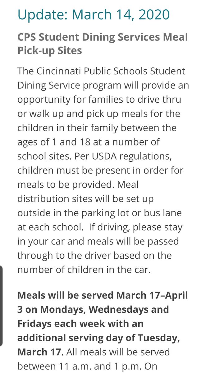 Update: March 14, 2020 #IamCPS Student Dining Services Meal Pick-up Sites
cps-k12.org/news/coronavir…
#CommunityLearningCenter