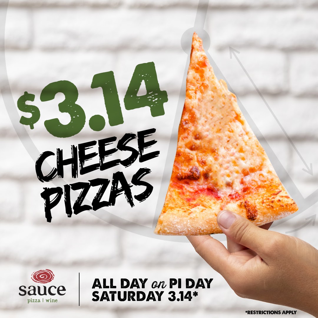 SaucePizzaWine's tweet photo. 🍕TODAY ONLY 🍕 Snag a Cheese Pizza for only $3.14 in celebration of #NationalPiDay *Dine-in only. Visit the link for more info > https://t.co/Cm9iUKqD49 https://t.co/YyOvjhwOdB