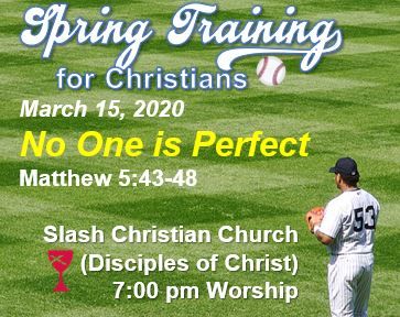 SlashChrist's tweet image. Jesus challenged us to be perfect like God in the Sermon on the Mount. Do you find it hard to be perfect?  Me too. Let's talk about it Sunday at 8:45 or 11 am #SlashCC #CCDOC #SpringTrainingforChristians
