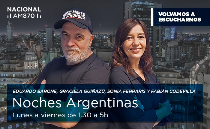 📢 Lanzamos la programación 2020

El lunes comienza #NochesArgentinas 
con @liceduardobarone, <a href="/graguinazu/">Graciela Guiñazú</a>, Sonia Ferraris y <a href="/pomelo_10/">Fabi Codevilla🎙⚽️🥊🏎</a> 

📻 Más periodismo, más cultura, más voces, más Radio Pública para volver a escucharnos