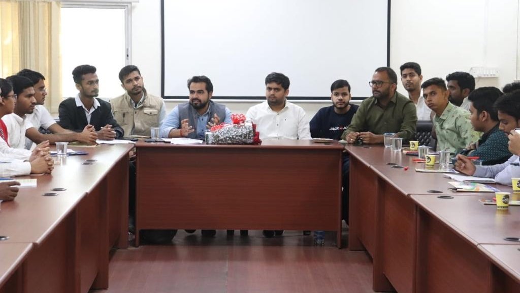Harsh Bisaria (@harshbisaria) on Twitter photo National <a href="/NSUISocialMedia/">NSUI SM Department</a> Executive Meeting was organised at NSUI Office in New Delhi. NSUI Incharge <a href="/guptar/">Ruchi Gupta</a> ji, President <a href="/Neerajkundan/">Neeraj Kundan</a> ji, SM Chairman <a href="/LubanaManoj/">Manoj Lubana (mouji)</a> ji, <a href="/IYC/">Indian Youth Congress</a> SM incharge <a href="/vbwalia/">Vaibhav Walia</a> ji, motivated & guided team for raising voice of students through social media. 1/2 National <a href="/NSUISocialMedia/">NSUI SM Department</a> Executive Meeting was organised at NSUI Office in New Delhi. NSUI Incharge <a href="/guptar/">Ruchi Gupta</a> ji, President <a href="/Neerajkundan/">Neeraj Kundan</a> ji, SM Chairman <a href="/LubanaManoj/">Manoj Lubana (mouji)</a> ji, <a href="/IYC/">Indian Youth Congress</a> SM incharge <a href="/vbwalia/">Vaibhav Walia</a> ji, motivated & guided team for raising voice of students through social media. 1/2