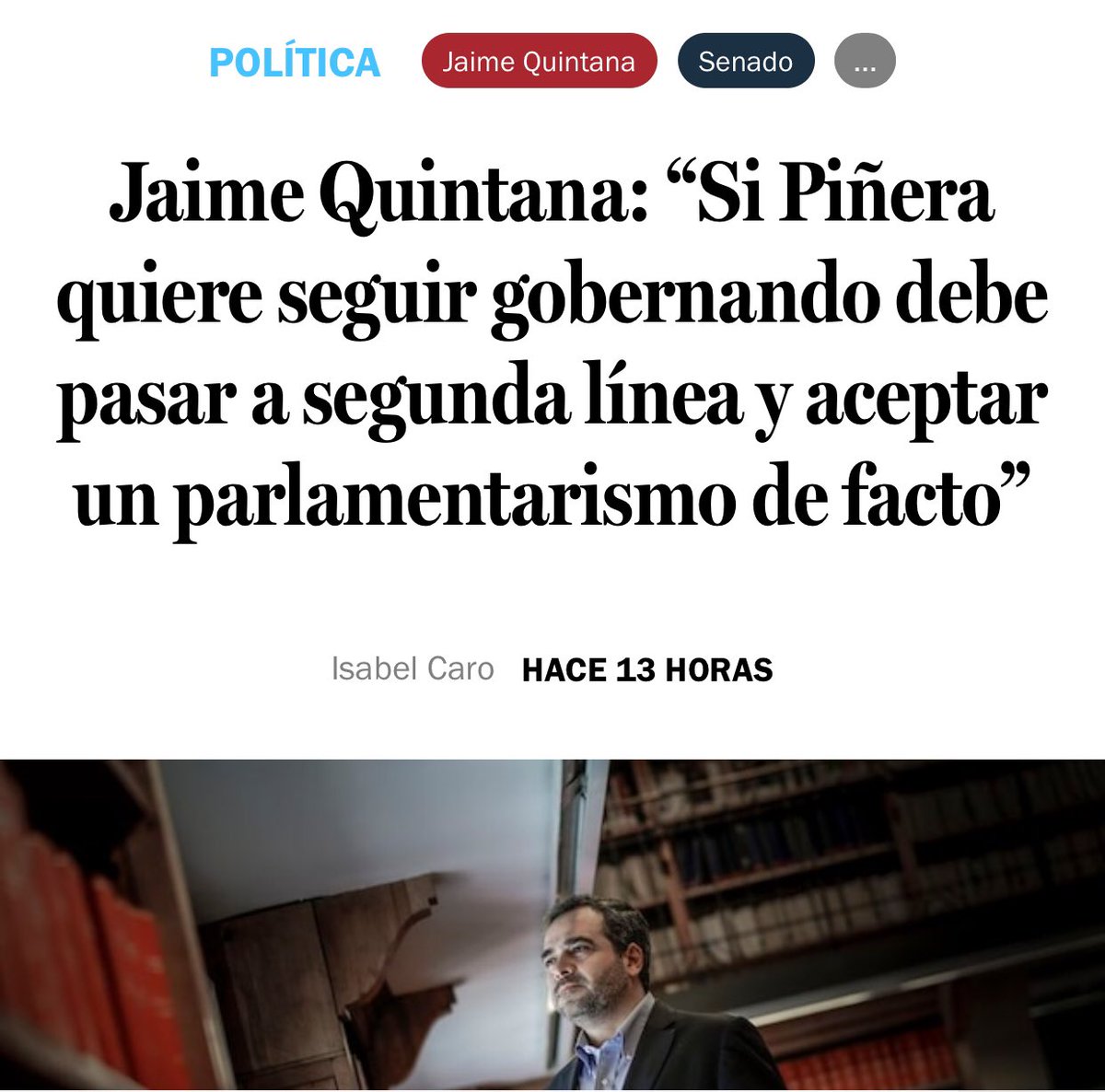 Diego_Schalper's tweet photo. “Si Piñera quiere seguir gobernando”. Senador del PPD, la “izquierda democrática”. “Parlamentarismo de facto”. Eso tiene un aire golpista inaceptable. Ojalá precise sus dichos y colabore con las soluciones. Le recuerdo que Uds gobernaron 24 de los famosos 30 años. https://t.co/KfGext6exe