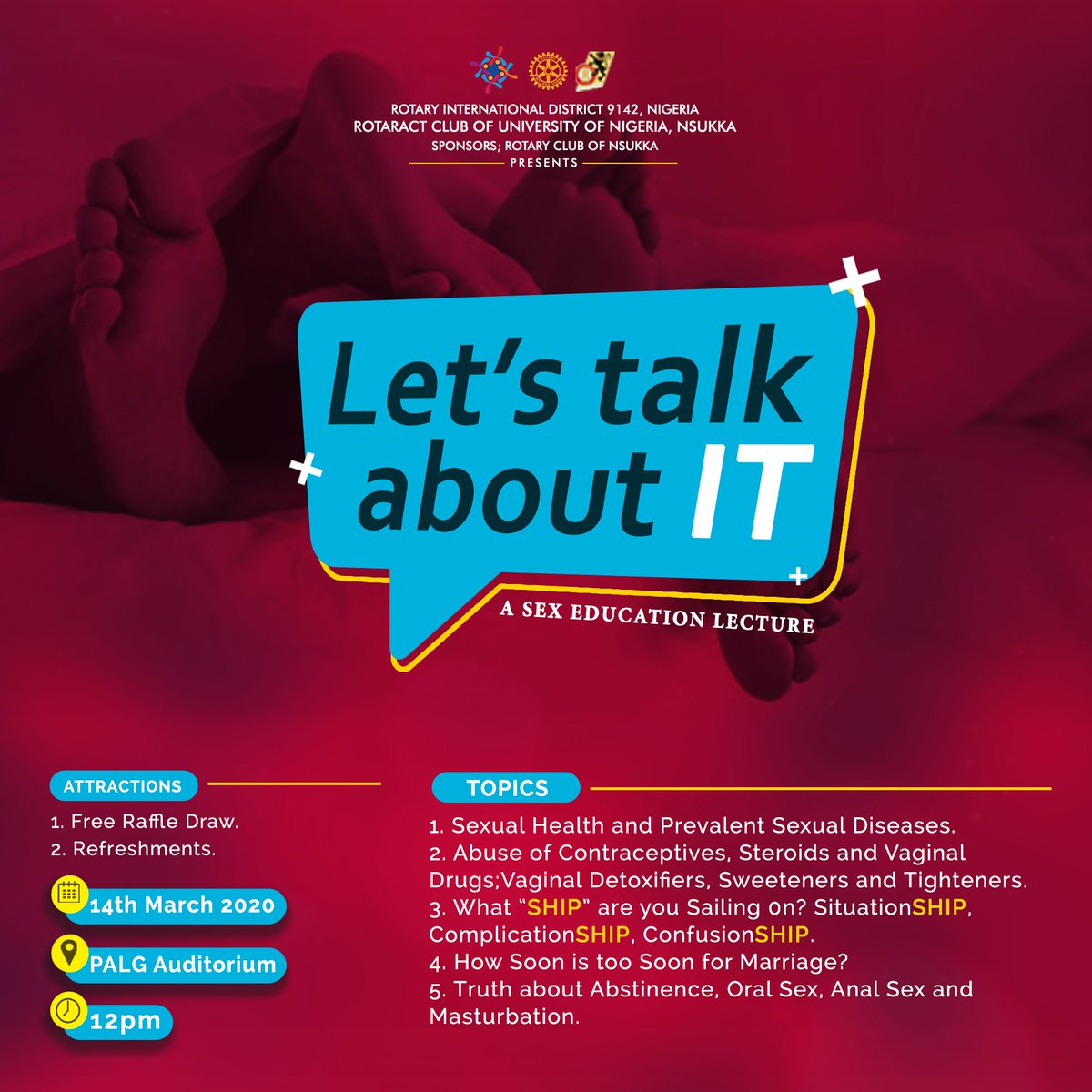 RotaUNN's tweet photo. Join us as we round off our "Rotaract Week" with this educative seminar.
#LetsTalkAbouIT
#RotaractWeek
#RotaractClubOfUNN
@Rotary @RotaryNsukka @D9142Rotaract @rotaract @ayobamiodubiyi https://t.co/VFePSHPq0m