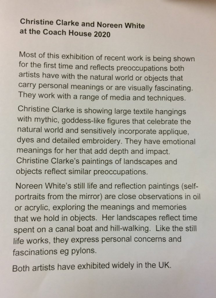 Starting the day the artistic way <a href="/littleboroughlo/">Littleborough Local</a> Coach House art exhibition with Noreen White &amp; Christine Clarke, love the colours &amp; textures, on till 10th April #art #culture  <a href="/ArtsRochdale/">Rochdale Creates</a> <a href="/GM_Culture/">GM Culture & Creative</a>