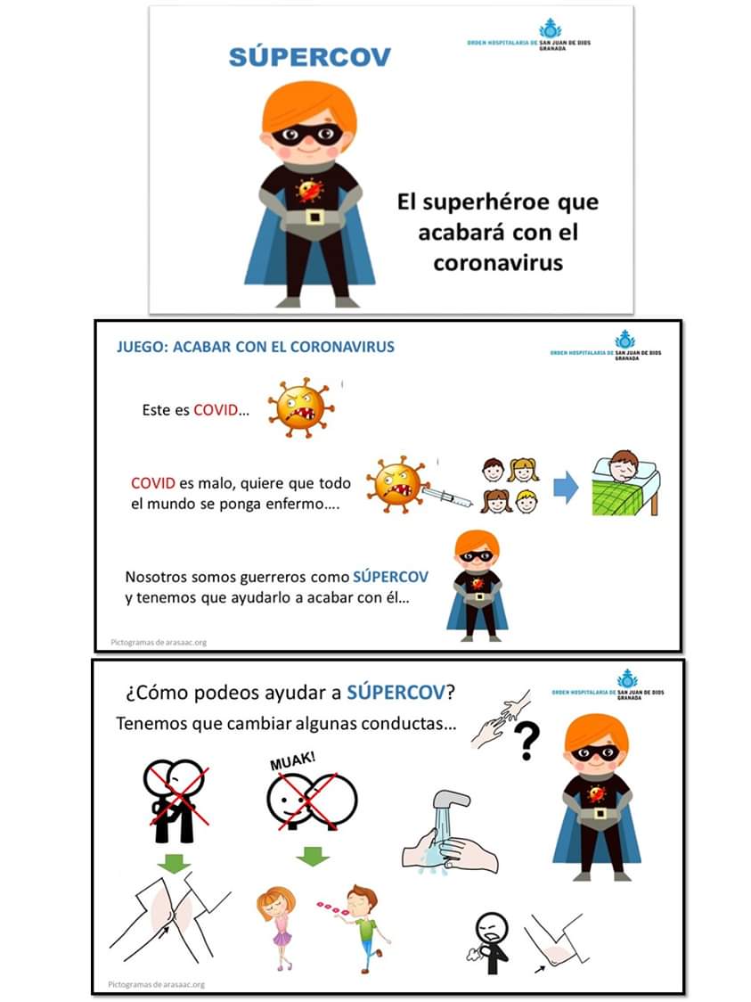 sjdgranada's tweet photo. ¡Érase una vez SUPERCOV...! Aquí os dejamos el cuento y la ficha de nuestra psicóloga, Raquel Carrillo, para explicar a los más pequeños la importancia de ser responsables con la prevención del #coronavirus.
#SanJuanDeDiosgranada #AtenciónTemprana #SUPERCOV #QuédateEnCasa https://t.co/WNEuJE5FTa