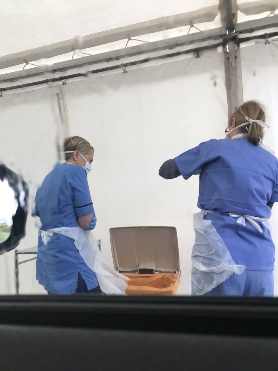 So, this is our drive through COVID-19 testing tent. A quick nasal and throat swab, and home to self isolate. So much respect for these nurses, who are probably shattered, a bit scared and definitely freezing.
