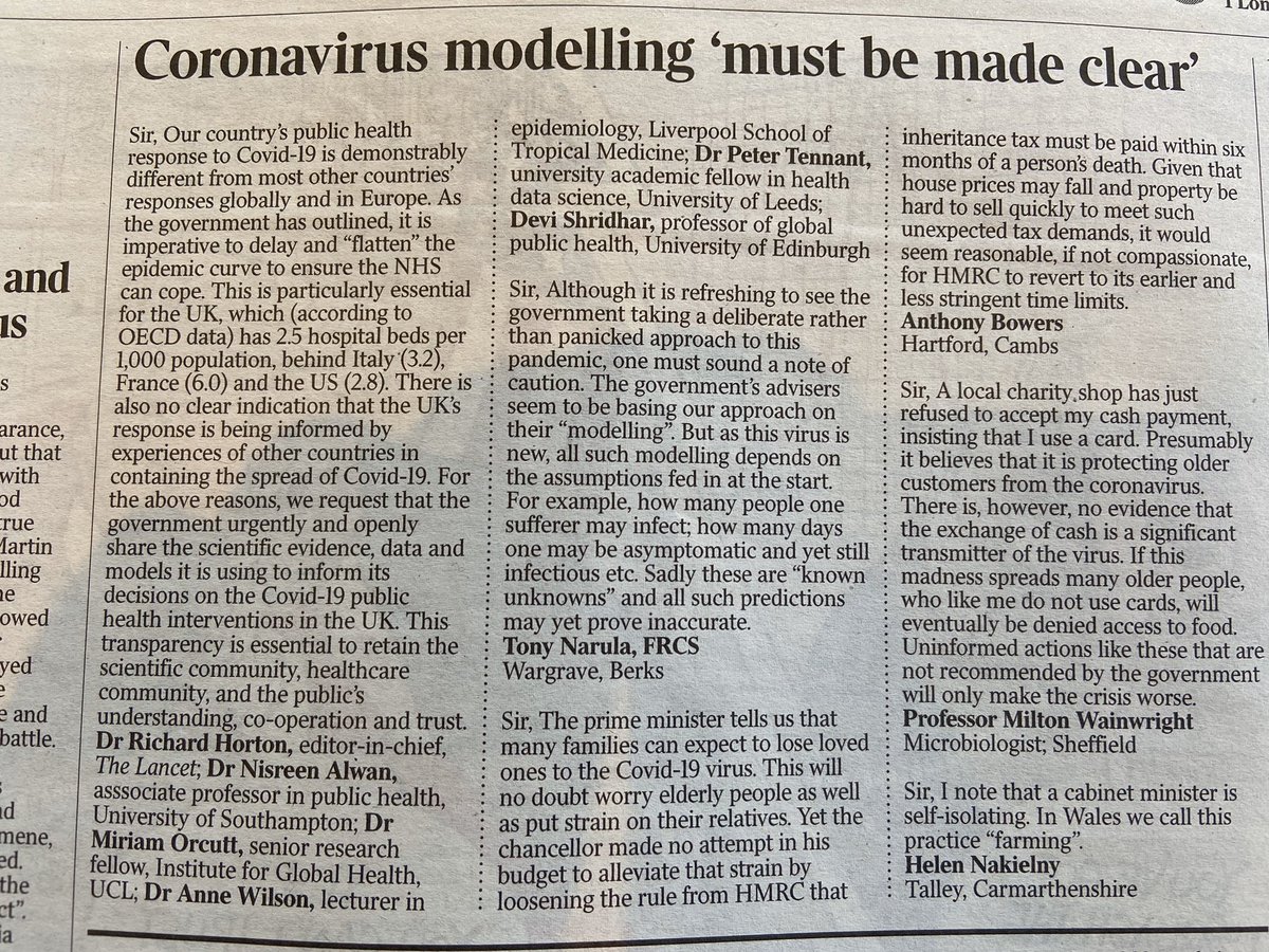 Please read and support our letter in The Times today calling on the UK government to share the evidence, data, and models on which it is basing its policies. Without complete openness the public’s trust will be lost.