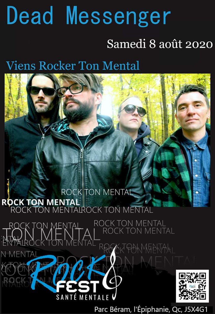 RockTonMental's tweet photo. Le groupe Rock Dead Messenger sera présent le samedi 8 août 2020.
C'est un rendez-vous !
#RFSM #Rocktonmental #SanteMentale @DeadMessenger https://t.co/azJvF6AAvu
