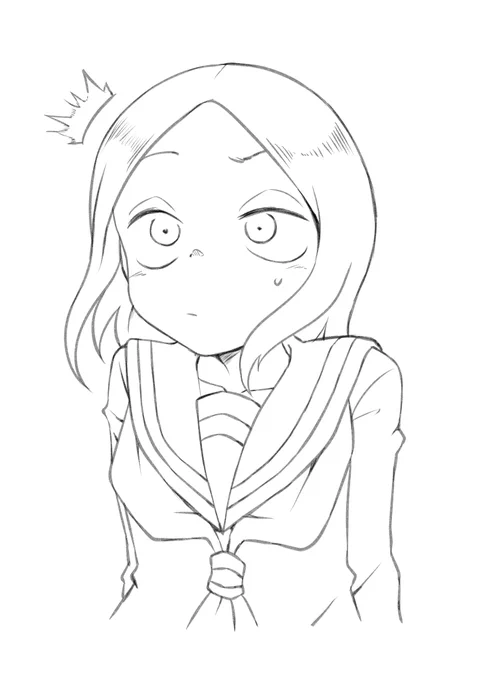 ちょっと驚いた顔のサナエちゃんの落書き 