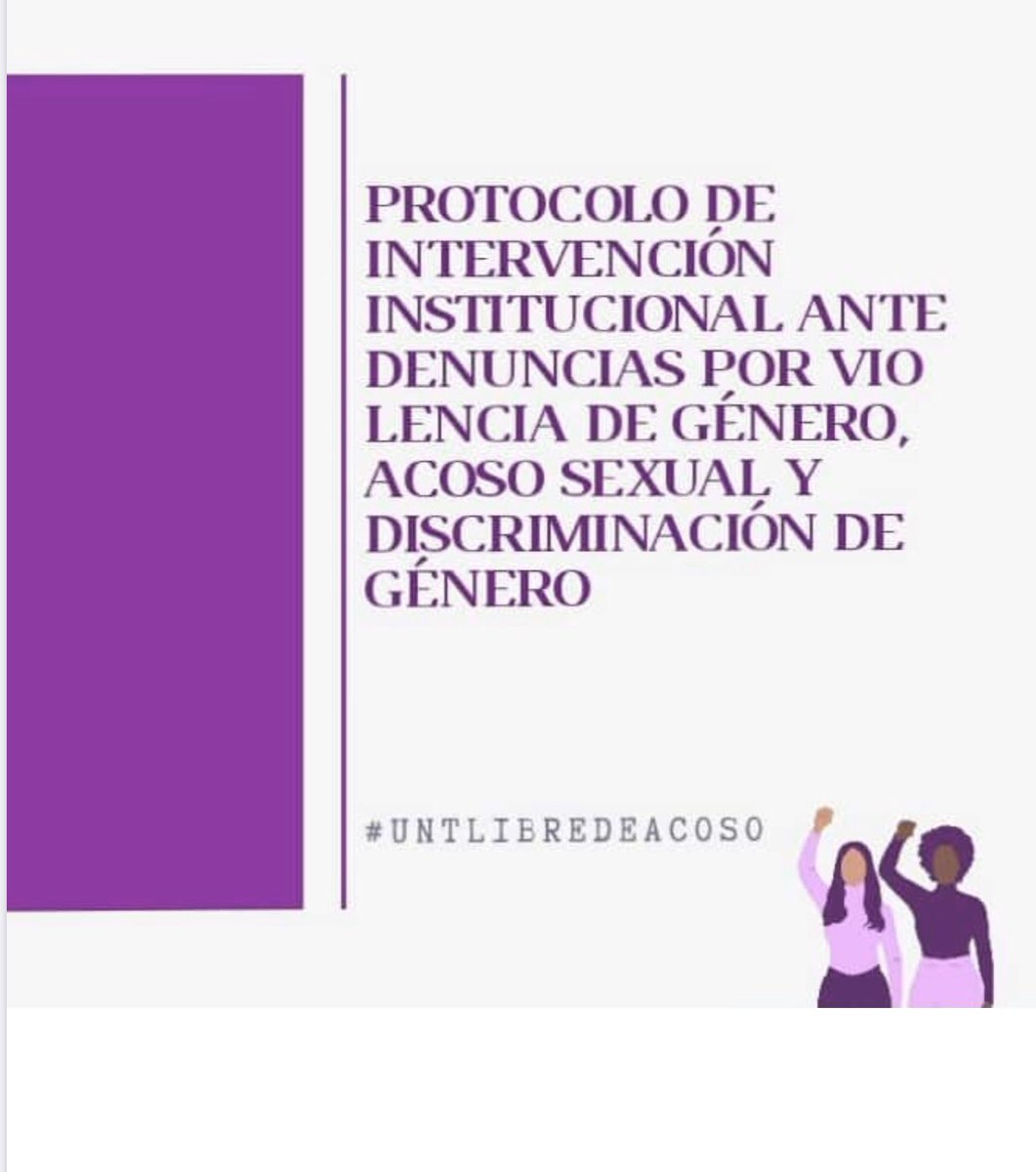 femimedunt's tweet photo. Compartimos un resumen de lo que es el protocolo de violencia de género, acoso sexual y discriminación  de género que rige en la UNT. 
Adjuntamos el link: https://t.co/5TAyqABhZV
Luchamos por una UNT libre de acoso y violencia! 
#UNTLIBREDESCOSO https://t.co/kJYTrAdazK