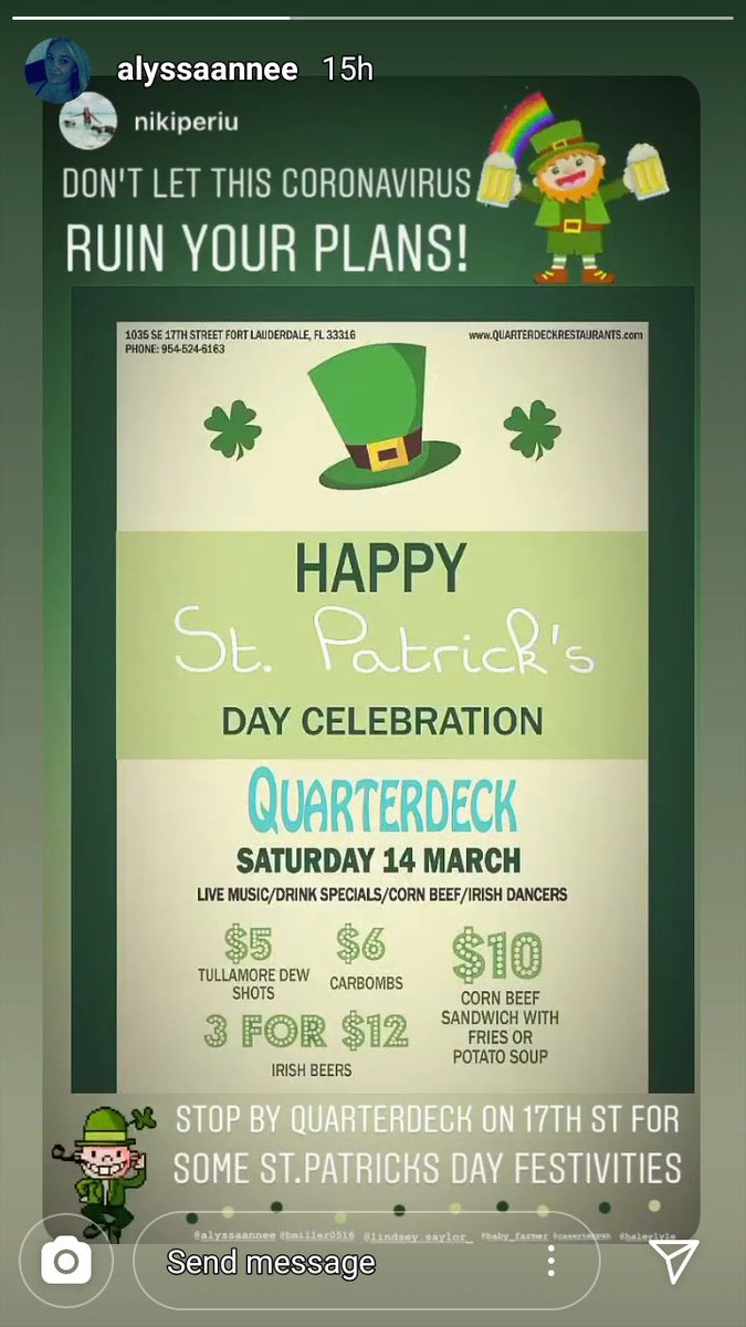 goodspiritsftl's tweet photo. Join us today...Saturday, March 14th at Quarterdeck Ft. Lauderdale location!!! $10 corned beef, drink specials &amp; live entertainment!!! #luckoftheirish #leprechaun #shamrock #potofgold #cornedbeef #beer #ireland #killian #guiness #harp #quarterdeck #ftlauderdale #dania #davie https://t.co/JRfGPp7Px9