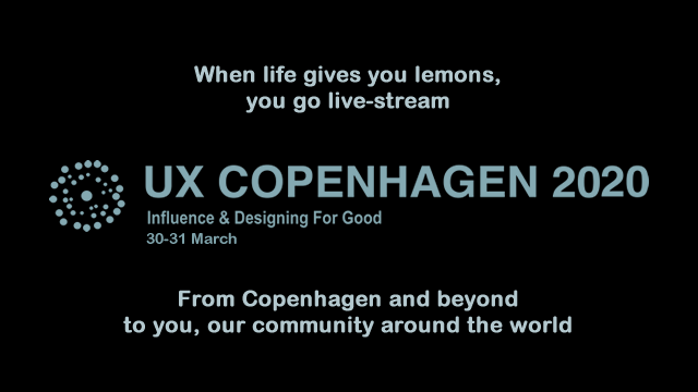 An amazing <a href="/UXCopenhagen/">UX Copenhagen®</a> conference with a great speaker lineup goes virtual. From Copenhagen and beyond to the #design #product &amp; #tech community around the world. 
Get your live stream ticket and join us!
uxcopenhagen.com/product/live-s…