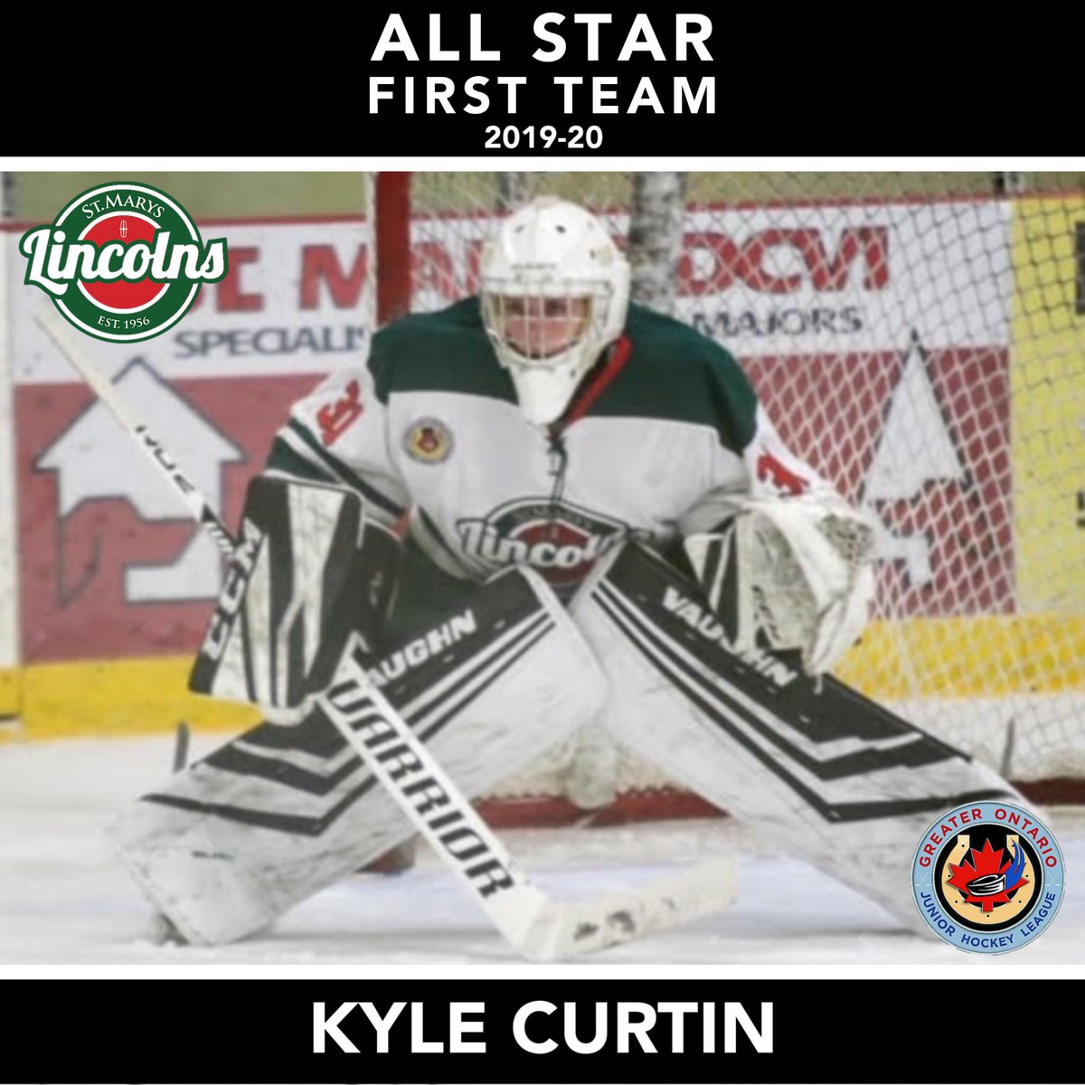 stmlincolns's tweet image. Congratulations to Kyle Curtin who has been named a First Team All-Star for the @GOJHL West! Well deserved @kylecurtin1234 @519sportsonline