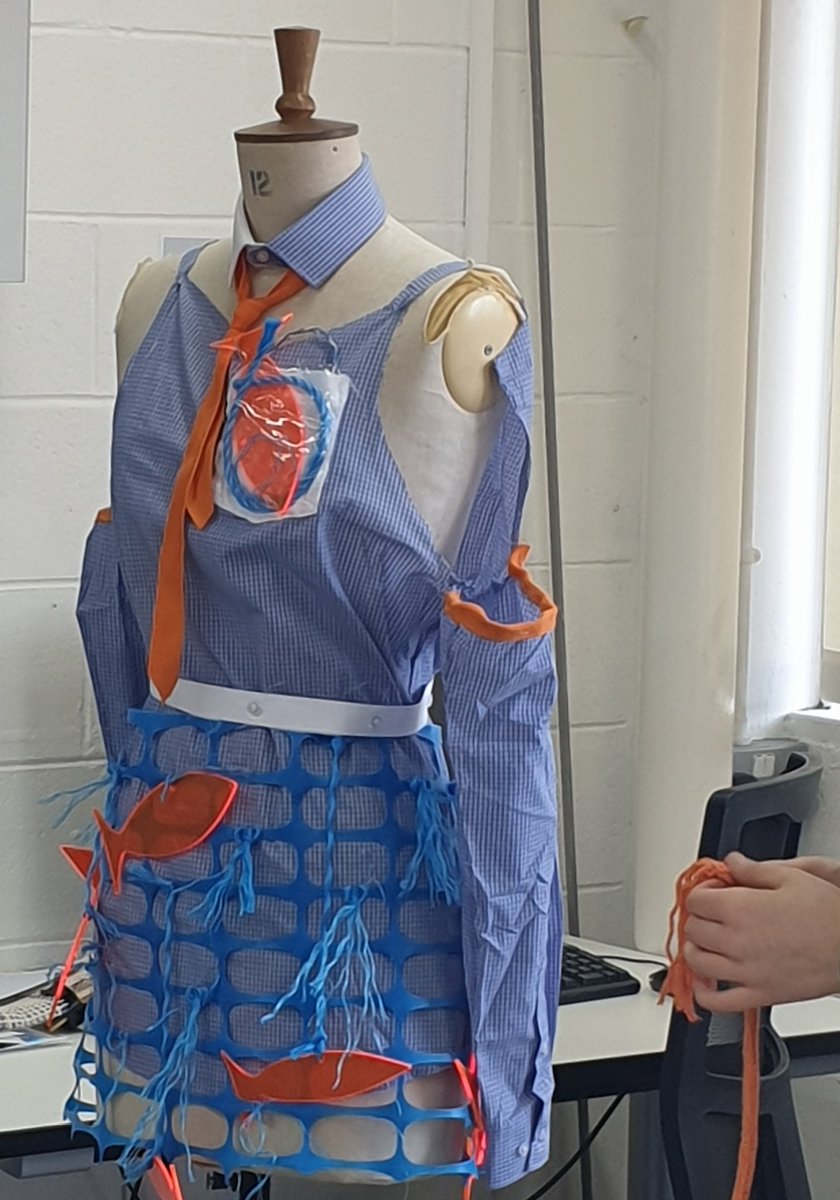 UCLan_textiles's tweet photo. Fashion and textiles have been working collaboratively for our @natsatclub project. We have been exploring  the issue of  #plasticpollution in the ocean using repurposed materials. https://t.co/YPcJPrfzh1