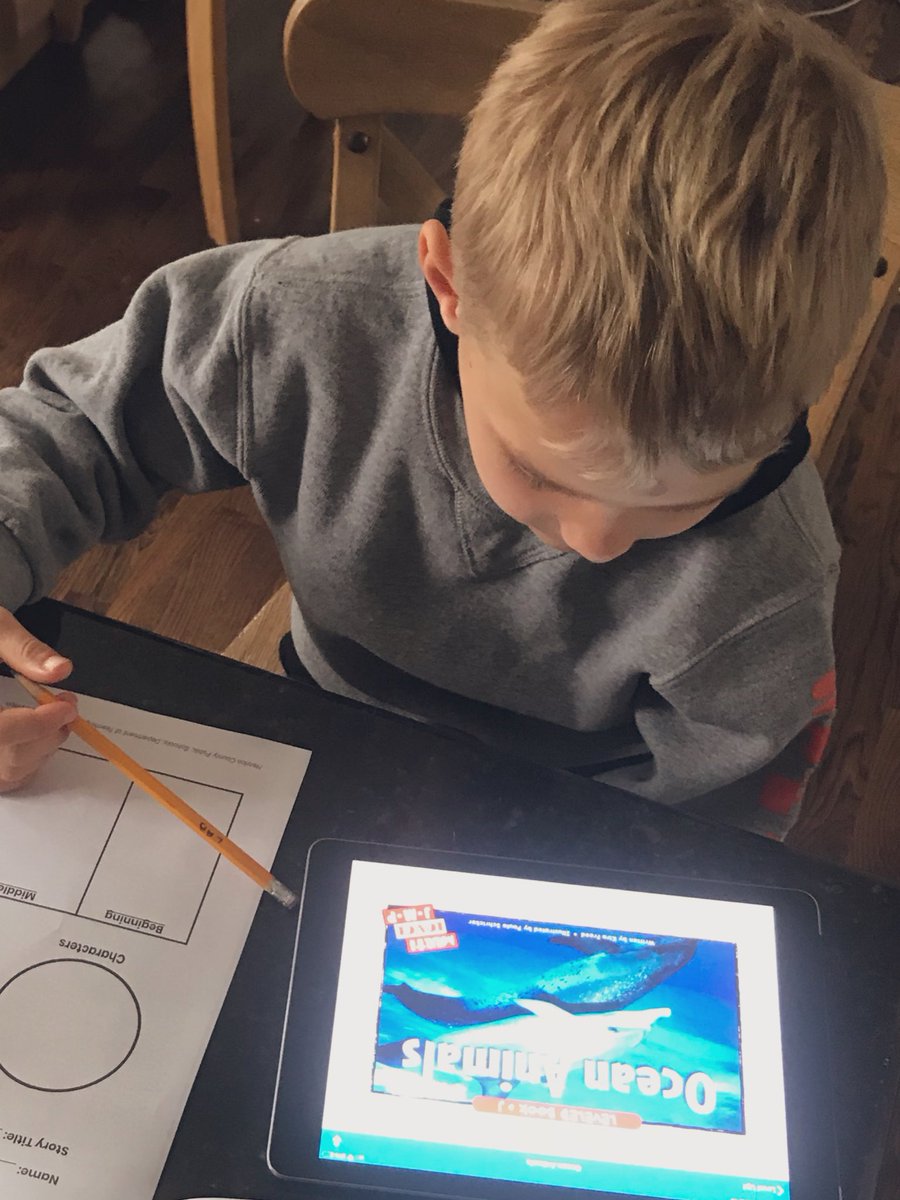 kdbostain's tweet photo. Pretty awesome to see this Henrico learners #engagement & #agency! Without prompting, this @ShadyAtTheGrove first grader pulled out his #HenricoVirtualLearning packet, gathered the necessary materials, and started working! Thank you #HenricoTLI and @HenricoSchools #LifeReady https://t.co/lcPZx1IJ2L