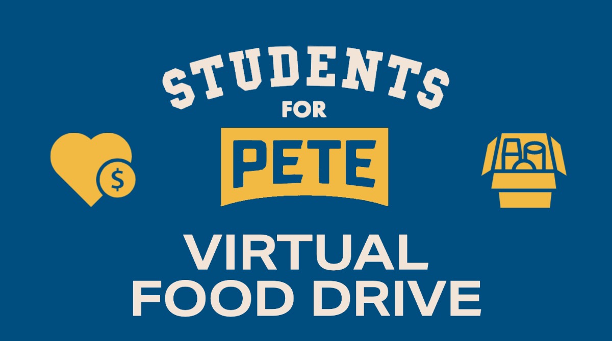 students_pete's tweet photo. #StudentsforPete is hosting a virtual food drive to help families impacted by work/school closures during the Coronavirus outbreak.

If you'd like to chip in, please donate using the link below, and thank you. 
https://t.co/6TSDZEIuJX https://t.co/Y7MTtDnPuc