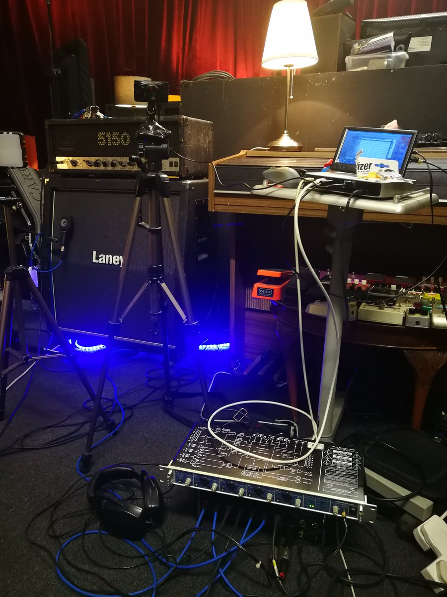 Shardborne's tweet image. We've put a little live streaming rig together in our rehearsal place and will be running through our set from our cancelled show tonight at 9pm! We'll throw up a YouTube link when we're live!