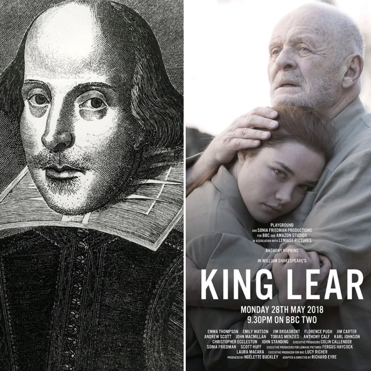 ScreenwritingNU's tweet photo. "This may be an apocryphal story but rumor has it that when Shakespeare was quarantined due to the plague...he wrote KING LEAR. Food for thought and the imagination" shared by our lead faculty @bettinamoss Poster from the version adapted by Richard Eyre. Stay safe, happy #writing https://t.co/1QtpCrUl4F