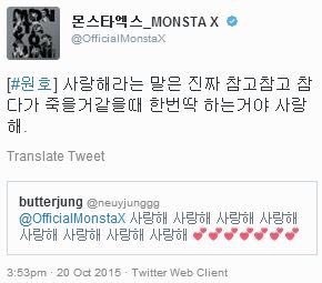 phras_CB's tweet photo. 26-1. 몬스타엑스 원호

"사랑해라는 말은 진짜 참고참고 참다가 죽을거같을때 한번 딱 하는거야 사랑해" https://t.co/SBpDlO2075