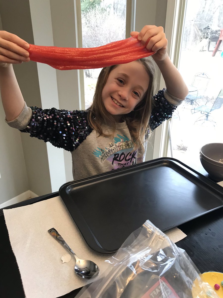 lisabuf's tweet photo. Corona quarantine day one. How much slime can we make in 3 weeks 🤦🏻‍♀️🤣 @LLEWIXOM @WalledLkSchools https://t.co/QmtPf2C31O