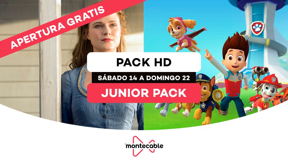 montecableuy's tweet photo. #TeDamosUnaBuena
Finde lluvioso ✅, semana de apertura 🙌. Desde hoy hasta el 2️⃣2️⃣marzo disfrutá de todas las señales del #PackHD y el #JuniorPack G R A T I S https://t.co/ewFYxPLabq