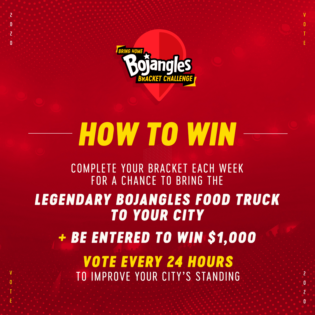 Bojangles's tweet photo. Ready to #BringHomeBojangles and be the hero of your city? Hit the link to fill out your bracket and read the official rules 👉 https://t.co/XYYHYK0eu9 https://t.co/SV0LE1GPrz