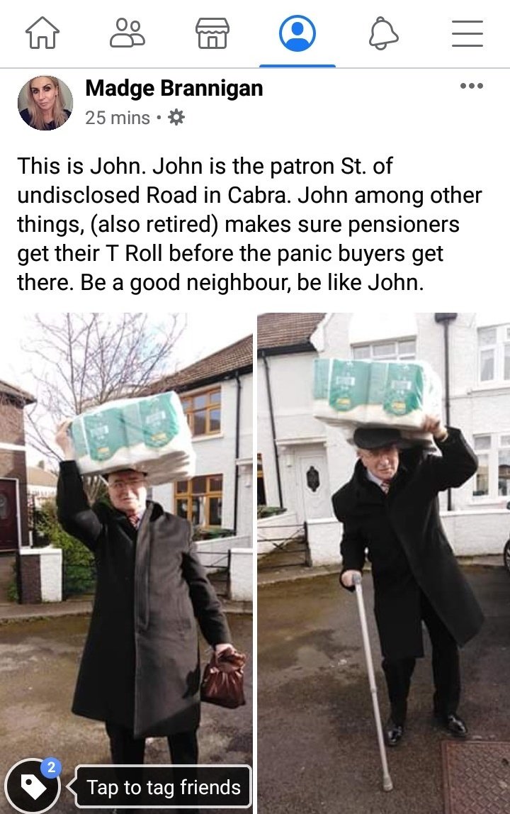 RelayDesign's tweet photo. This is my Dad. We don't always see eye to eye, but it's true he is a good neighbour and turning 78 this year. The walking stick is not his - he's pretty spritely and he's now gone low key viral (well 3 different people have sent the FB post to me) https://t.co/lfrR3wF27Z