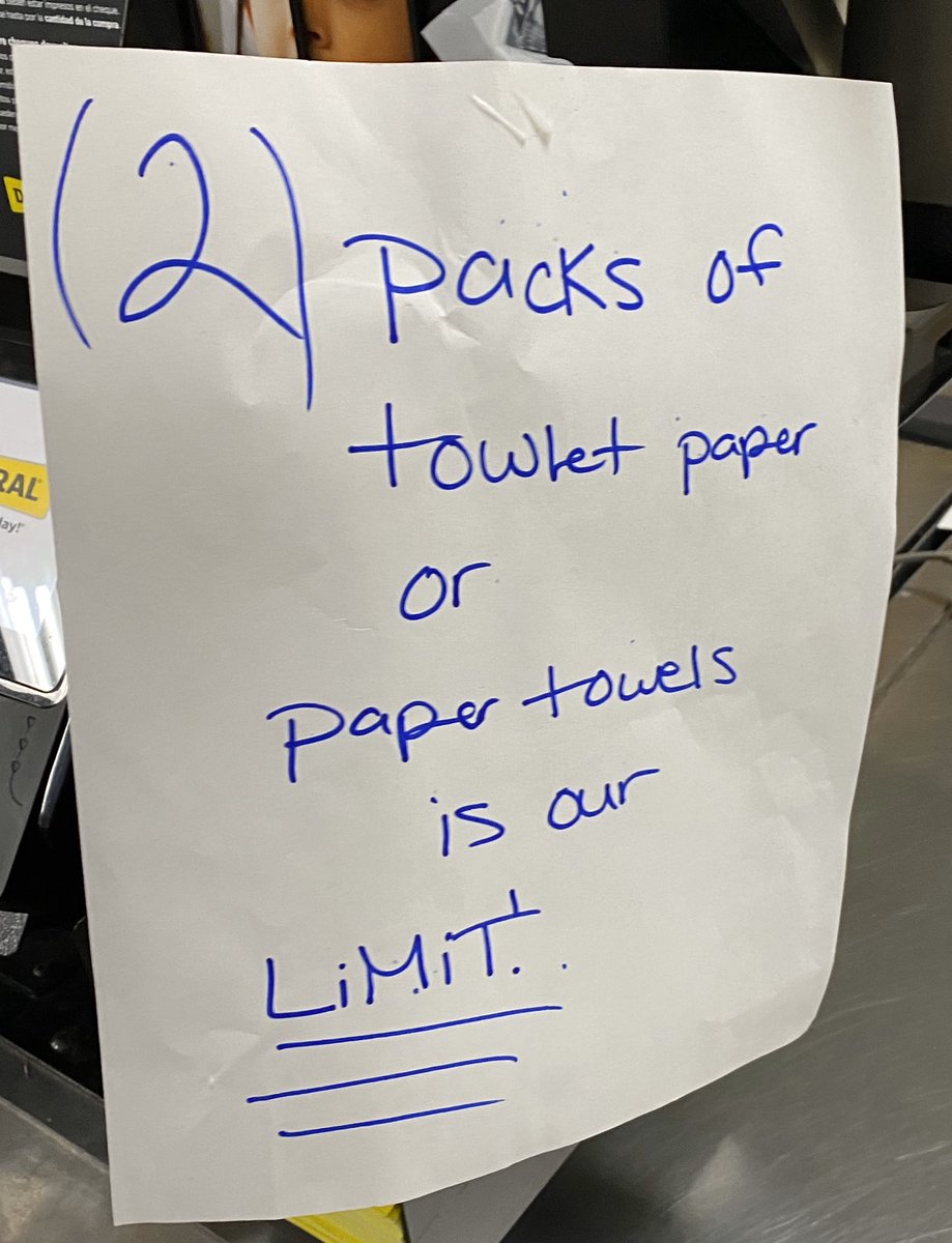 NJMS_MrH's tweet photo. I was not concerned at all until they started limiting our towlet paper. We are going to need to get back to school in a hurry. There is work to be done. https://t.co/jvBt5ZceeB