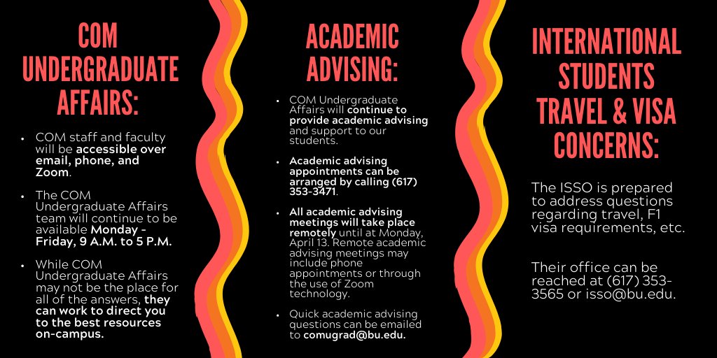 COM_Ambassadors's tweet photo. We are reaching out regarding the university’s recent COVID-19 related changes. Below you can find COM updates &amp; resources.

COM Ambassadors are dedicating to serving as a support resource❤️At any time, feel free to reach out to your COM Ambassador. We are here for you! https://t.co/e4v8sYCPkt