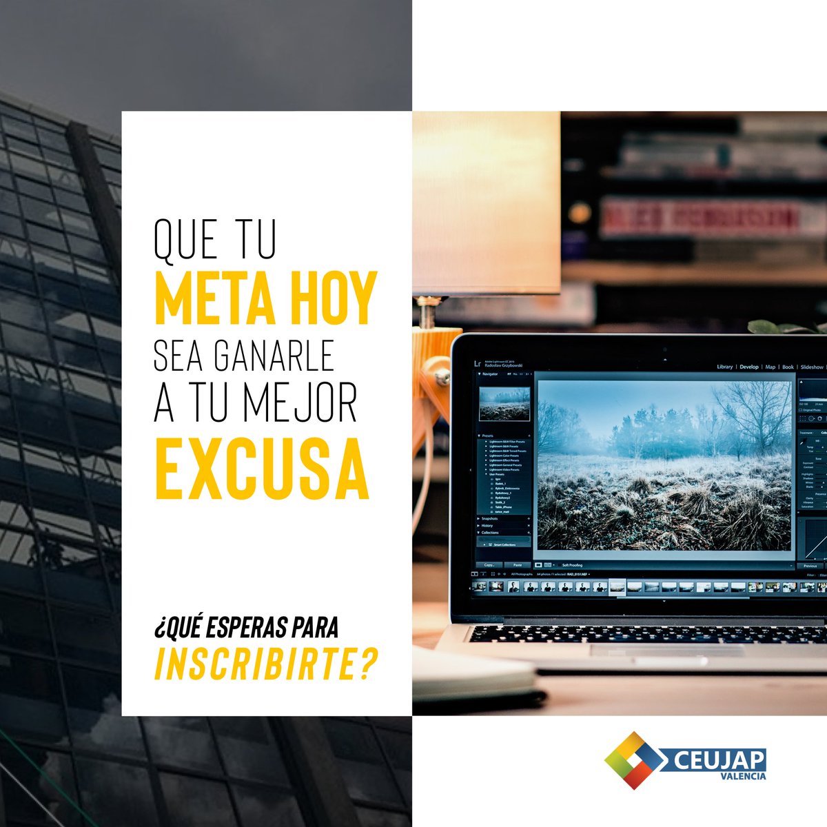 Es tu momento, visita ceujap.com (Modalidad Presencial) en San Diego, Valencia, Barquisimeto y Caracas o diplomados.com (100% Online) y actualízate en el menor tiempo, con expertos certificados y una inversión insuperable. ¡Qué nada te detenga, tú puedes!