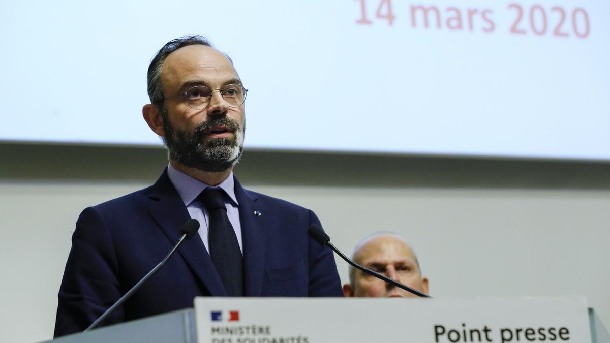 franceinfo's tweet photo. ⚡ Fermeture des lieux recevant du public, déplacements limités... Ce qu'il faut retenir des annonces d'Edouard Philippe sur l'épidémie de coronavirus

https://t.co/ZNXYZ2vdEK https://t.co/PQbLuTj7xp