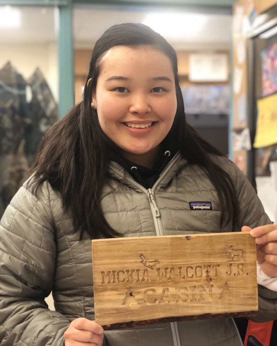 alaska22redmond's tweet photo. In the midst of all the chaos, this student came in my office at just the right time to re-ground me...one of my seniors proudly showing me a sign she made in our fab lab for her grandpa! #TheEagleWay #northtothefuture #aklearns @PrincipalRJones @akswrs #apoy19 https://t.co/FoPJubQ4yC