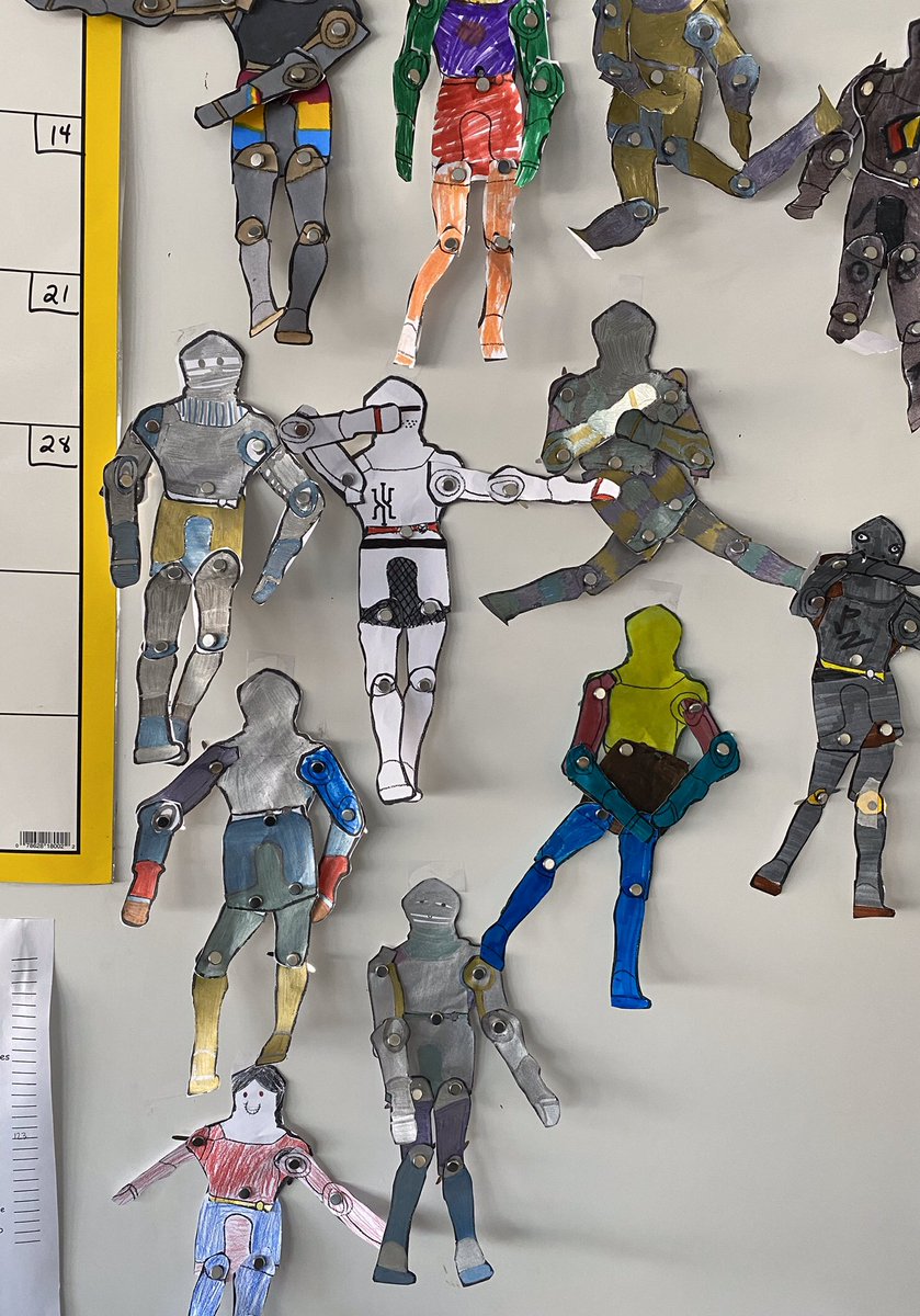 KnophsKids's tweet photo. Last week we had another installment of @artsmia Art Adventure.  This time we studied a suit of armor from Germany dating back to the 1500s.  Then we created our own designs.  @edinaschools #knophskids https://t.co/hRgTY4gawI