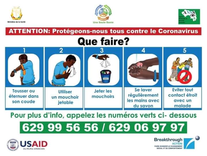 IbrahimaKFofana's tweet photo. Mes chers compatriotes ! Respectons les consignes sanitaires. Protégeons-nous du CoronaVirus. Faisons passer le message autour de nous. 
#COVID19 #Coronavirus #Kibaro #Guinee https://t.co/uAHJsOzSWH