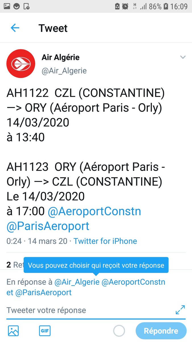 cyndy277's tweet photo. @AeroportConstn @Air_Algerie @ParisAeroport Oui est sûre, je comprend mais ce que je dis c est d être seulement plus précis pour avoir moins d'appels et de sollicitations aussi,mettez vous à la place des gens https://t.co/tZxD1FimLB