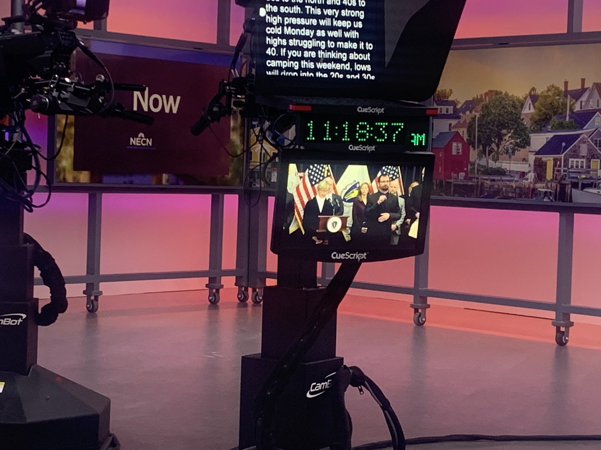 RIGHT NOW: <a href="/MassGovernor/">Governor Maura Healey</a> says there is NO shortage of food. Says to use your head.
“Filling your basement with two years of canned soup, means your neighbor will go without” 
Also announcing the state is setting up a Coronavirus Command Center