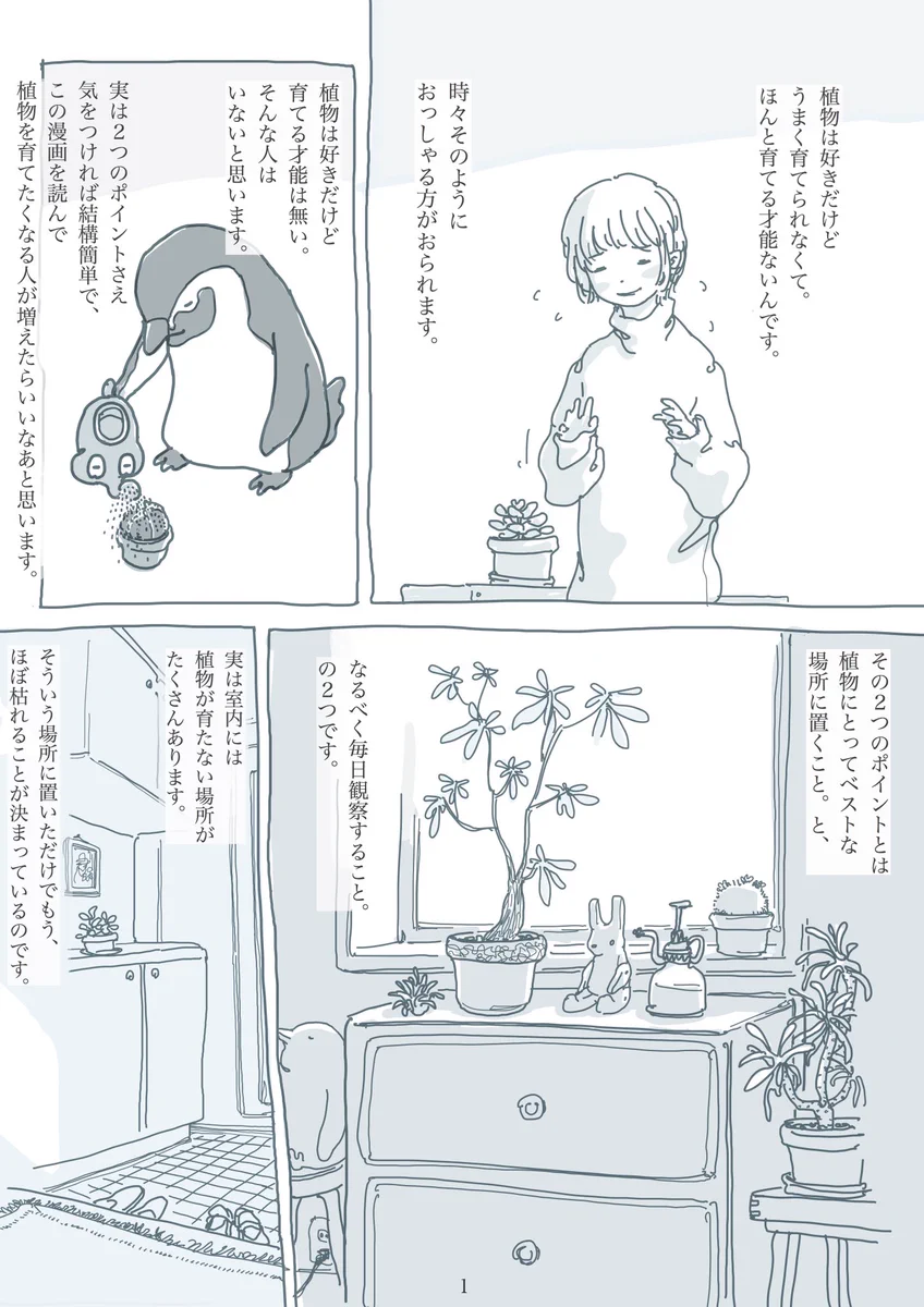 観葉植物を育てる上でのポイントを分かりやすく漫画で解説！