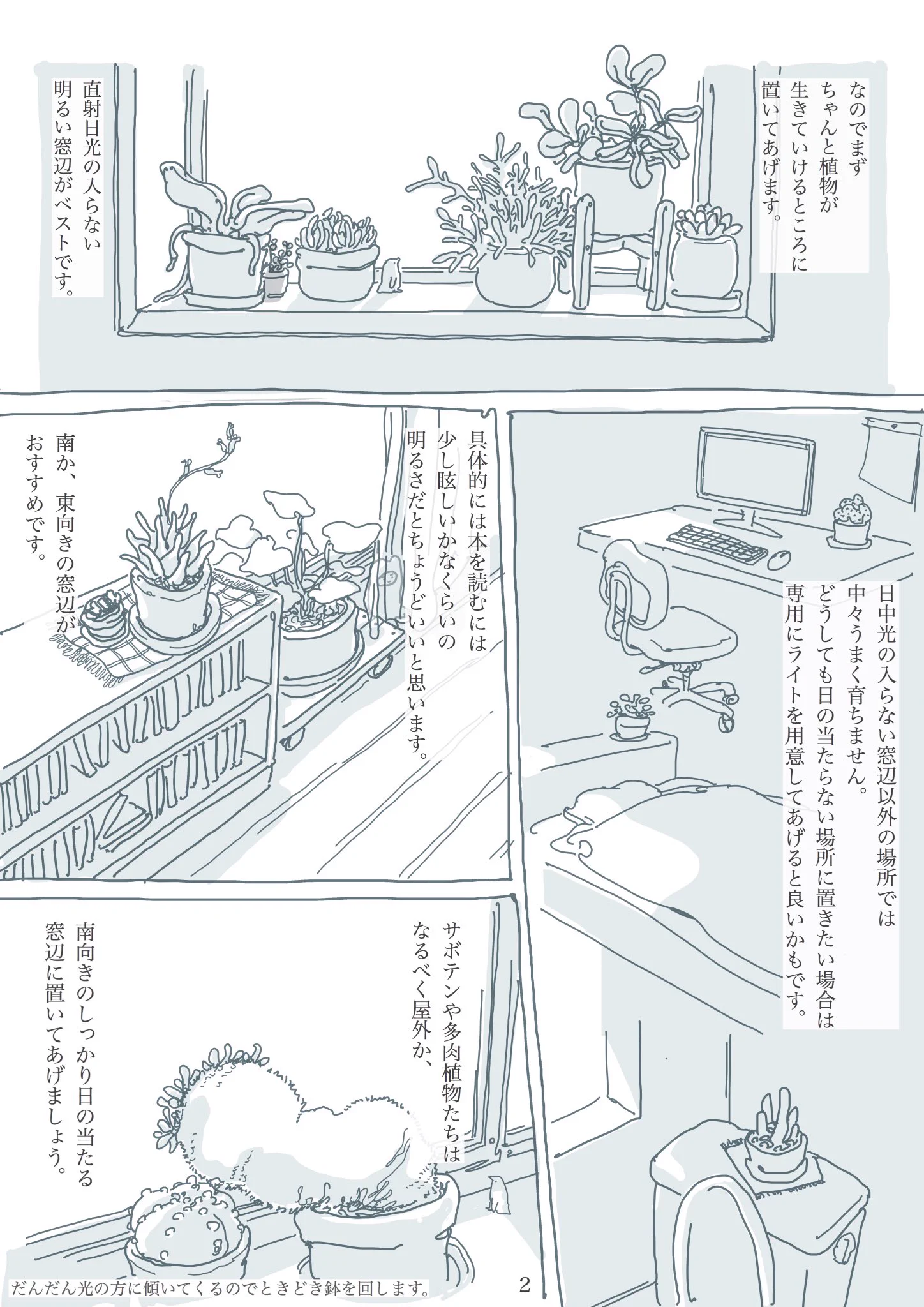 観葉植物を育てる上でのポイントを分かりやすく漫画で解説！